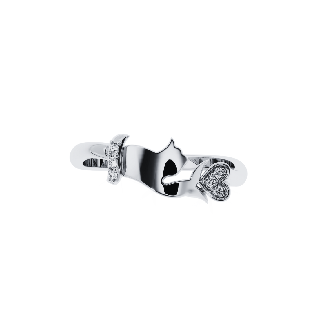 Solitairekart 0.06ct Pawprints of Love Natural Diamond Ring